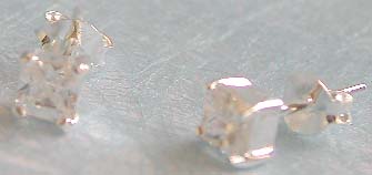 Crystal fashion jewelry, clear cz central embeded sterling silver stud earring
