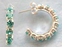 Wholesale fashion earring, sterling silver stud earring with multi blue cz embedded