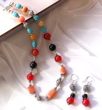 Jewelry catalog online wholesale bali beads with assorted stone jewelry set