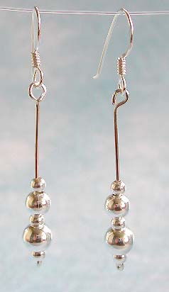 Wholesale listing, hook earring sterling silver in multi beaded dtrip dangle design