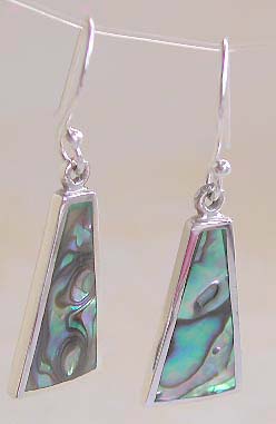 Wholesale silver earring manufactuer, geometrical sterling silver earring with abalone seashell