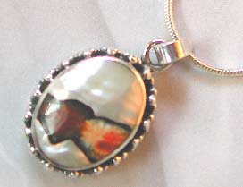 Body jewelry distributor wholesale sterling silver with white mother seashell stone pendant