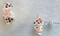 Wholesale crystal earring, swirl shape starling silver stud earring with multi mini cz